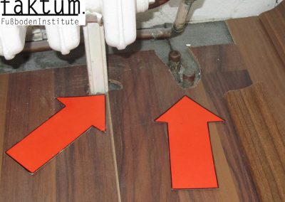Mangelhafte Laminatverlegung